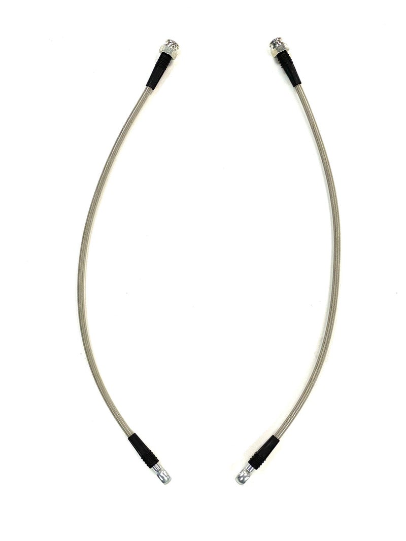 The Stop Shop Braided Stainless Brake Hose, 16 Inches Long with 7/16 Inch Banjo Hole (Does Not Include Hardware) Made in USA, (THIS IS NOT A VEHICLE SPECIFIC HOSE, please see bullet points for fitment sizes) - Image 1